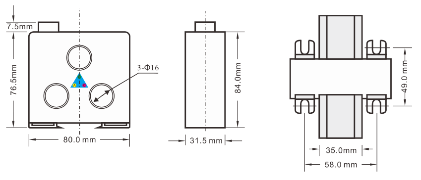 SJD300系列電動機保護器外形尺寸